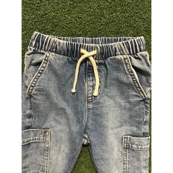 Toddler Boys' Cat & Jack Pull-On Denim Cargo Jogger Pants Size 3T - Picture 3 of 4